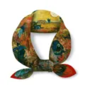 Classic Vincent van Gogh oil painting small square silk scarf, retro artistic hair band chic. - The Red Vineyard