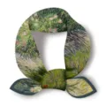 Artistic Van Gogh oil painting print square scarf detail, vintage aesthetic hair accessory. - Grass and Butterflies
