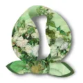 Van Gogh oil painting small square scarf, retro artistic hair band and silk neck scarf for women. - White Rose