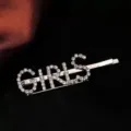 Silberne Strass Buchstaben Haarnadel, süsses Metall Haarschmuck für modisches Styling. - GIRLS Buchstaben Stil (Einzeln)