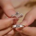 Bestseller anillo corona moissanite imitacion pareja boda diamante joyeria fin - Anillo de coronación para hombre