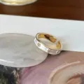 Anillo floral de oro y plata vintage, anillo abierto apilable versátil para moda de mujer. - Anillo De Flor De Aceite De Goteo Blanco
