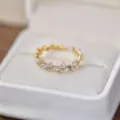 Anillo de mariposa bañado en oro con circonitas cubicas elegante joya de moda para mujer - Anillo Mariposa Púrpura