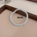 Chic pulsera de perlas elásticas de 6 mm, elegante joyería de estilo francés para mujeres. - 6mm / Gris