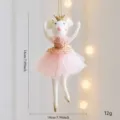 Weihnachten Filz Maus Ballerina Hängeornament mit rosa Tütü und goldener Krone, 18cm. - Rosa Modell mit zwei Händen