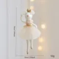 Weihnachten Filz Ballerina Maus Hängeornament, rosa Tutu und Goldkrone, 18cm festliche Deko - Gelbe Ausführung mit einer erhobenen Hand