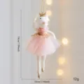 Schattig kerst ballet muis hangend ornament, roze tutu kroon vilt decoratie boom 18cm - Roze stijl met één hand omhoog