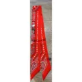 Red silk twilly scarf for women with elegant bird and paisley print design for daily wear. - PDXJ Plant World - Red