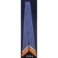 Dettaglio della sciarpa twilly a righe blu e gialle, elegante foulard in seta da donna. - Strisce chic PDXJ, blu