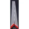 Vista dettagliata dell'elegante sciarpa twilly in seta con righe geometriche da donna. - Strisce chic PDXJ, bianco