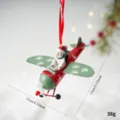 Weihnachtsmetall Flugzeug Hängeornament mit niedlichem Schneemann Pilot für Baumdekoration. - Deko-Flugzeug aus Eisen mit Schneemann