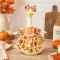 Herbst Gans Plüschtier Puppe mit Ahornblatt Kleid und süßer Schleife Mütze Tischdeko Hauptbild - Ahornblatt Halloween