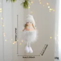 Natale angelo peluche ciondolo adorabile bambola bianca soffice decorazione per albero - Cappello Tondo Ragazza Angelo / Bianco