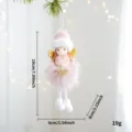 Ornament bambola angelo in peluche rosa per decorazione albero di Natale, grazioso giocattolo. - Cappello Tondo Ragazza Angelo / Rosa