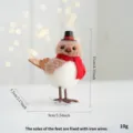Christmas simulation foam bird ornament with red scarf and hat, 11x9cm cute holiday decor - Red Bird Top Hat