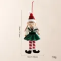Colgante de muñeco elfo de felpa navideña, bonita decoración colgante para árbol y fiesta. - Estilo A niña con falda de tirantes