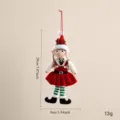 Adorno colgante de muñeco elfo de peluche navideño, linda decoración de árbol, 20cm - Nueva niña con vestido de tirantes rojo