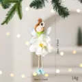 Easter angel girl Christmas tree decoration home hanging ornament with flower dress. - White Angel Girl