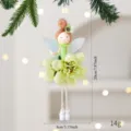 Poupée suspendue ange de Pâques décoration arbre de noël en tissu jupe fleur 20cm - Fille Ange Verte