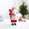 Figurine de Père Noël de 30 cm avec panneau de bienvenue et décoration de fête de Noël - Chef avec Assiette 30cm