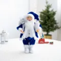 30cm Père Noël Figurine Debout Bleu avec Cadeau Décoration de Noël Intérieur Maison - Bleu avec Sac Cadeau 30cm
