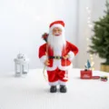 Belle poupée figurine de Père Noël debout décoration de fête super cadeau 30cm - Rouge avec Lanterne 30cm