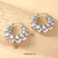 Orecchini a cerchio in metallo segmentato per donna, design croissant vintage, gioielli eleganti. - Stile Cerchio Zucca 3D (80118601)