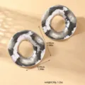 Orecchini in metallo geometrici asimmetrici irregolari, gioielli moda stile vintage francese. - Stile Disco a Forma di Ventaglio Asimmetrico (80119001) / Argento