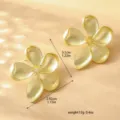 Orecchini a lobo fiore oro opaco, elegante design floreale metallico, gioielli donna. - Stile Fiore a Cinque Petali Oro Opaco (80119902)