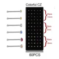 Stainless steel colorful cubic zirconia nose studs set 60pcs body piercing jewelry 1.5mm - Straight (JE0012B) / 60 Pieces/Pack (1.5/2.0/2.5mm) / Colorful