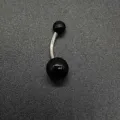 Stainless steel acrylic belly button ring navel piercing body jewelry variant item. - Black (JE1651G)