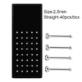 Perni per naso in acciaio inossidabile set 40pz 2.5mm dritto cristallo piercing. - Dritto (JE0271A)