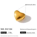 Ciondolo cuore in acciaio inossidabile dorato, gioiello impermeabile e anallergico. - Stile Cuore Dorato (NB-DK184) / 1 Pezzo/Confezione (10mm) / Oro