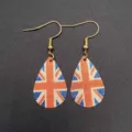 Union Jack flag teardrop hook earrings for women stylish patriotic fashion jewelry accessory - UK Flag Waterdrop D (JE1610D)