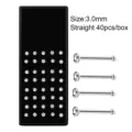 Acciaio Inossidabile Naso Borchie Scatola 3.0mm Dritto Corpo Piercing Gioielli 40Pz. - Dritto (JE0272A)