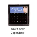 Set 24pz 1.8mm 316L Acciaio Chirurgico Colorato Naso Studs Corpo Piercing Gioielli - Stile a barra dritta con strass colorati (JE0001B) / 24 Pezzi/Confezione (1.8mm)
