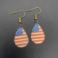 American flag teardrop hook earrings patriotic jewelry for women alloy drop pendant items - USA Flag Waterdrop C (JE1610C)