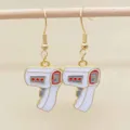 Cute medical thermometer shape alloy hook earrings, fun nurse theme jewelry gift for women. - Forehead Thermometer Style