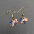 US Flag Bow Hook Earrings Independence Day Alloy Drop Earrings Jewelry Variant Style - Flag Bowknot (JE1586Q)