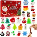 Set calendario dell'Avvento di Natale con 24 simpatici giocattoli squishy per bambini - 26 * 18 * 3CM / Tema Natale / Set da 24 Pezzi / Lettera B