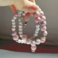 Ethnic ceramic beaded bracelet for women, gradient charm hand jewelry, chic variant. - Pink Mix