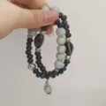 Pulsera de Cuentas de Cerámica Étnica Multicapa Cuentas Azules Variante Joyería - Asiento de Loto