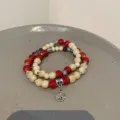 Ethnic ceramic beaded bracelet for women, niche design exotic style elastic rope jewelry SKU - Seeking Plum Blossom