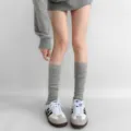 Femmes chaussettes slouch grises tricot long mode decontracte respirant confort quotidien - Gris