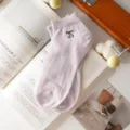 Cute women mesh bow short socks summer breathable sweet Japanese style ankle socks soft thin - One Size / Light Purple
