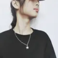 Collar con colgante de estrella plateada para mujer, joya de cadena metálica estilo hip-hop. - Estrella Cadena Única