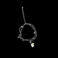Pulsera de cadena doble plateada con colgante de astronauta estilo hip hop para uso diario - Pulsera de Astronauta Abrazando una Estrella Blanco