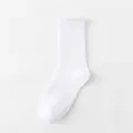 Men white cotton crew socks breathable anti odor comfortable daily casual wear socks soft new - One Size / White Thigh High Socks