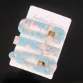 Blue pink acetate hair clips set sweet marble geometric hairpin for women daily hair styling. - Lake Blue Acetate Set