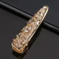 Modische Kristall Metall Haarklammer für Damen elegante glitzernde Haarspange Accessoires - Einzelverpackung / Grau (Kristallseiden-Stil)